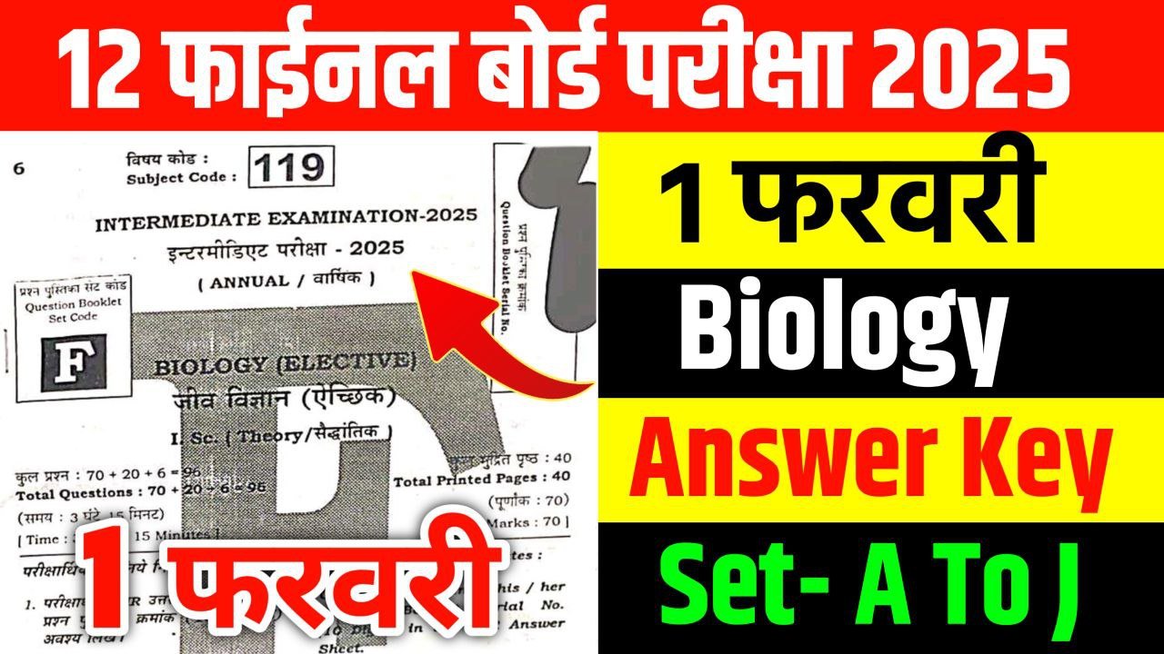 Class 12th Biology Objective Questions Answer